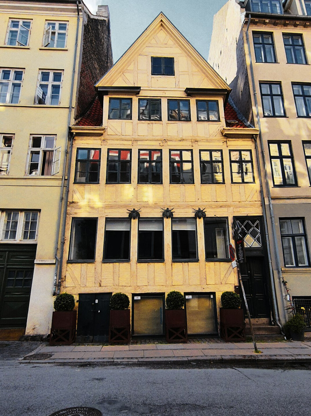 Old timber framed street in Aarhus old town