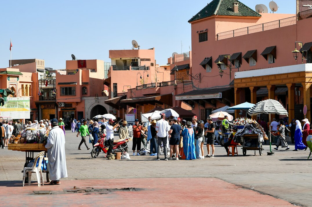 Small outdoor market stall in a Danish provincial town
